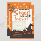 Karteninhaber des Halloween-Lehrers Feiertagskarte (Vorne/Hinten)
