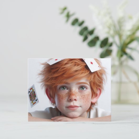 Kartenjunge Postkarte (Stehend Vorderseite)