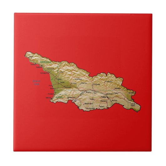 Kartenkachel Georgien Fliese (Vorderseite)