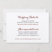 Kartenkarte für den Hochzeitdetails - Empfang Einladung (Vorderseite)