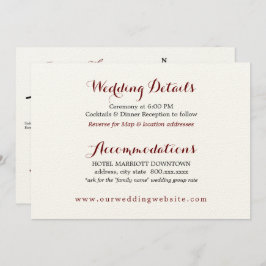 Kartenkarte für den Hochzeitdetails - Empfang Einladung