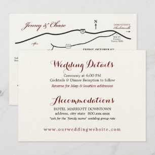 Kartenkarte für den Hochzeitdetails - Empfang Einladung