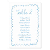 Kartenkarte mit weißlicher Hand, hellblau gestrich Tischnummer (Vorderseite)