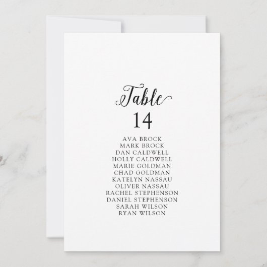 Kartenkarten für Vintage Tischnummer (Rückseite)