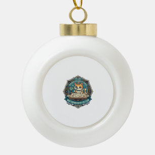 Kartenkartografie Katze Lustige Katzenliebhaber De Keramik Kugel-Ornament