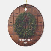 Kartenkatalog mit Kranz - Personalisieren Keramik Ornament (Links)