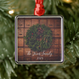Kartenkatalog mit Kranz - Personalisieren Ornament Aus Metall