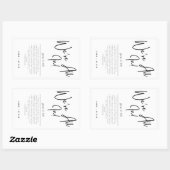 Kartenkleber für die Gastgeschenk Hochzeit Rechteckiger Aufkleber (Blatt)