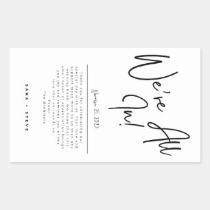 Kartenkleber für die Gastgeschenk Hochzeit Rechteckiger Aufkleber