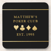 Kartenklub - Kundenname und Anzüge zum Kartenspiel Getränkeuntersetzer (Vorderseite)