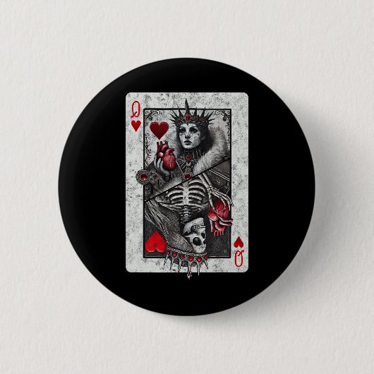 Kartenkönigin des Herzens, Skelett des Todes Button (Vorderseite)