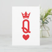 Kartenkönigin Einladung (Stehend Vorderseite)