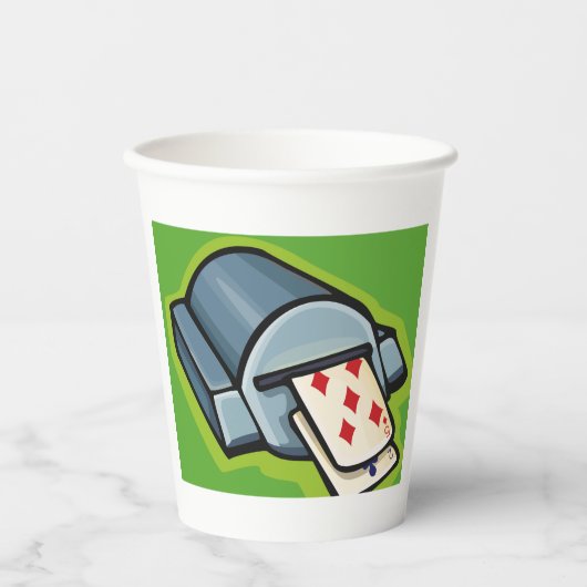 Kartenmaschine Pappbecher (Vorderseite)