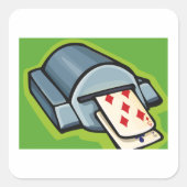 Kartenmaschine Quadratischer Aufkleber (Vorderseite)