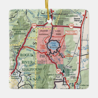 Kartenmaterial Crater-Lake-Nationalpark Keramikornament