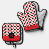 Kartenmuster 2 ofenhandschuh & Topflappen-Set (Vorderseite/Rückseite)