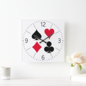 Kartenmuster anzeigen quadratische wanduhr (Zuhause)