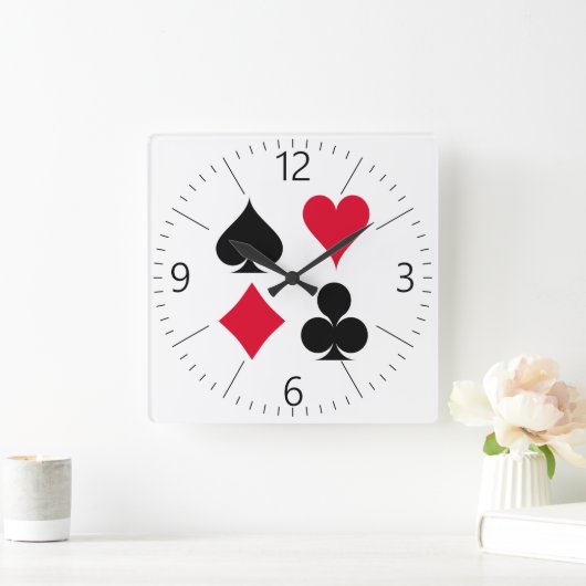 Kartenmuster anzeigen quadratische wanduhr (Zuhause)