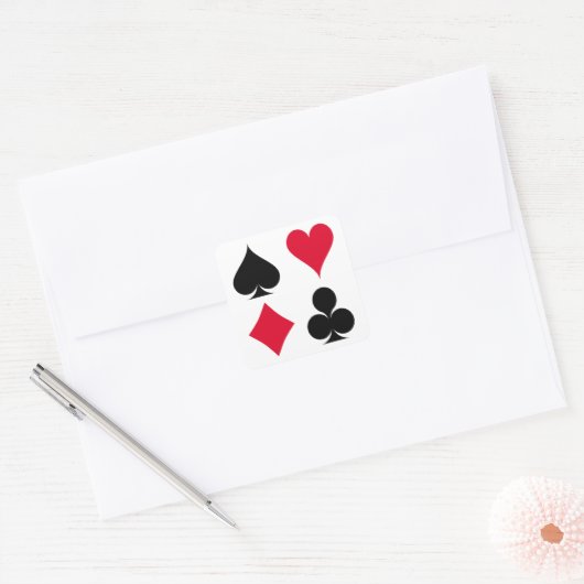 Kartenmuster anzeigen quadratischer aufkleber (Umschlag)