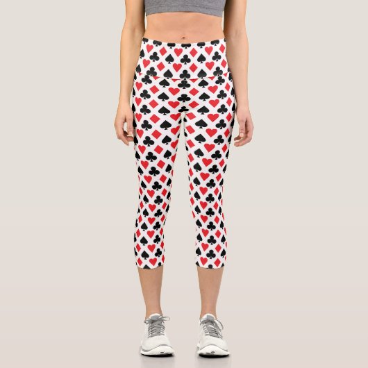 Kartenmuster Capri Leggings (Vorderseite)