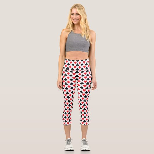 Kartenmuster Capri Leggings (Vorderseite)