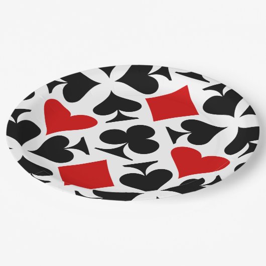 Kartenmuster für Anzug Pappteller (Schrägansicht)