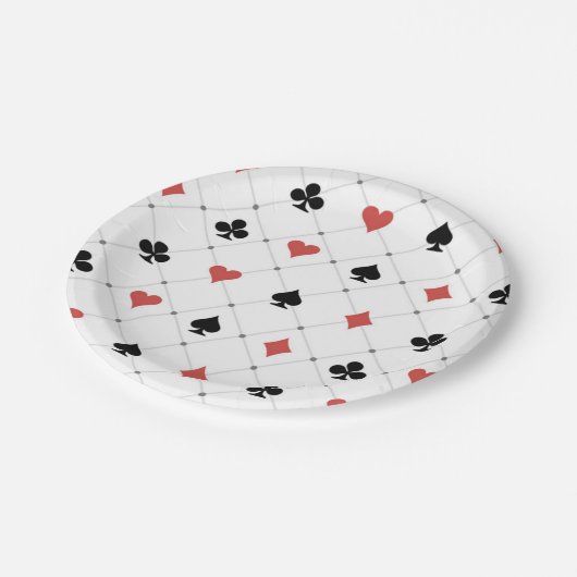 Kartenmuster Pappteller (Schrägansicht)