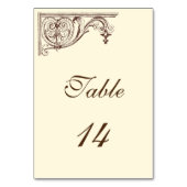 Kartennummer Hochzeiten Vintag Tischnummer (Rückseite)