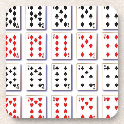 Kartenpack auf weißem Grund Getränkeuntersetzer (Vorderseite)