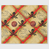 KARTENPARKPLATZ FÜR SKULTUR UND SCHWERTER, PIRATEN GESCHENKPAPIER (Flach)