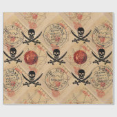 KARTENPARKPLATZ FÜR SKULTUR UND SCHWERTER, PIRATEN GESCHENKPAPIER (Flach)