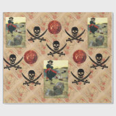 KARTENPARKPLATZ FÜR SKULTUR UND SCHWERTER, PIRATEN GESCHENKPAPIER (Flach)