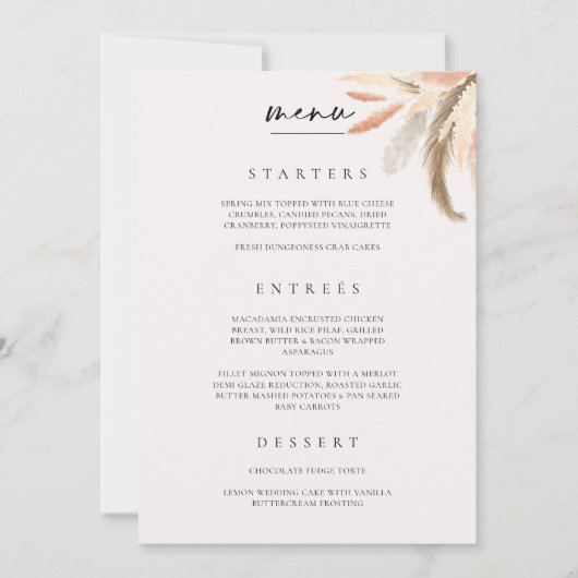 Kartenplatzierung Hochzeitsessen Catering C100 Dankeskarte (Vorderseite)