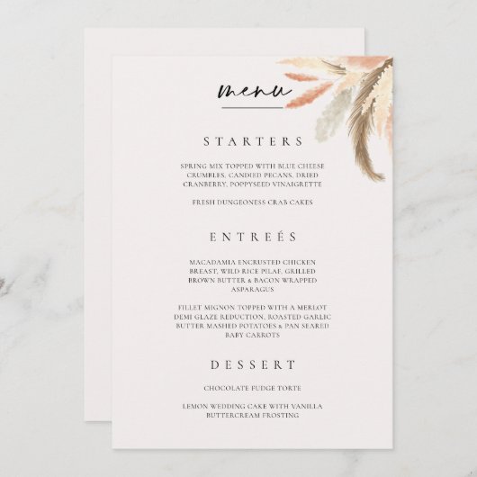 Kartenplatzierung Hochzeitsessen Catering C100 Dankeskarte (Vorne/Hinten)