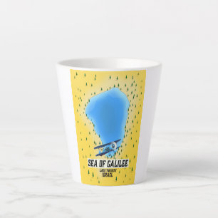Kartenposter See Genezareth Israel Milchtasse