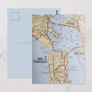 Kartenpostkarte der Region San Francisco Postkarte
