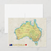 KARTENPOSTKARTEN ♥ Australien Postkarte (Vorne/Hinten)
