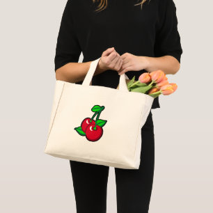Kartenrot Grün Schwarze Kirschen Obst Kunst Mini Stoffbeutel