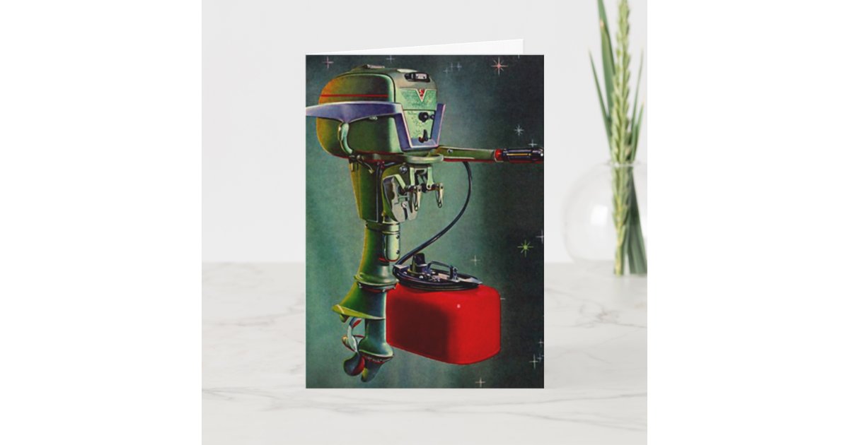 Kartenruhestand Dream Fischerboot Motor Red Tank Karte  Zazzle.de