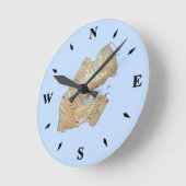 Kartenschalter Djibouti Runde Wanduhr (Winkel)