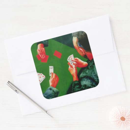 Kartenspiel 1988 quadratischer aufkleber (Umschlag)