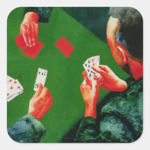 Kartenspiel 1988 quadratischer aufkleber