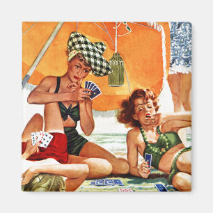 Kartenspiel am Strand durch Alex Ross Magnet