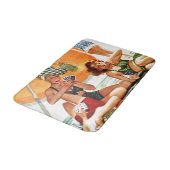 Kartenspiel am Strand von Alex Ross Badematte (Schrägansicht)