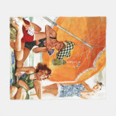 Kartenspiel am Strand von Alex Ross Fleecedecke (Vorderseite (Horizontal))