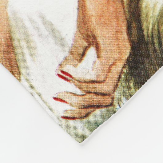 Kartenspiel am Strand von Alex Ross Fleecedecke (Ecke)