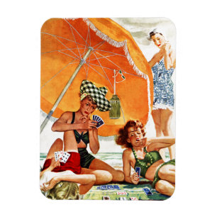 Kartenspiel am Strand von Alex Ross Magnet