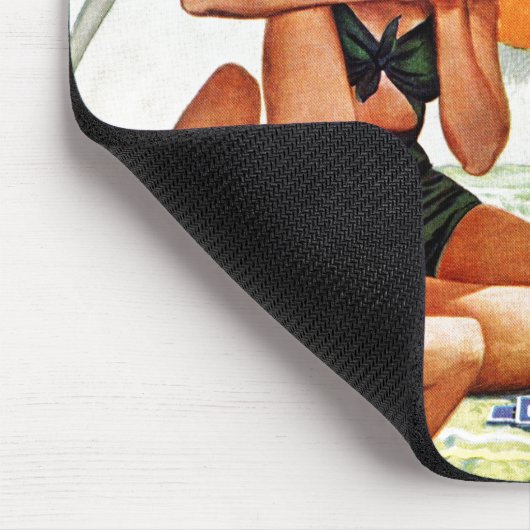 Kartenspiel am Strand von Alex Ross Mousepad (Ecke)