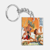 Kartenspiel am Strand von Alex Ross Schlüsselanhänger (Vorderseite links)