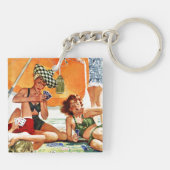 Kartenspiel am Strand von Alex Ross Schlüsselanhänger (Rückseite)